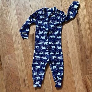 Hanna Andersson Polar Bear zipper PJs 12-18m